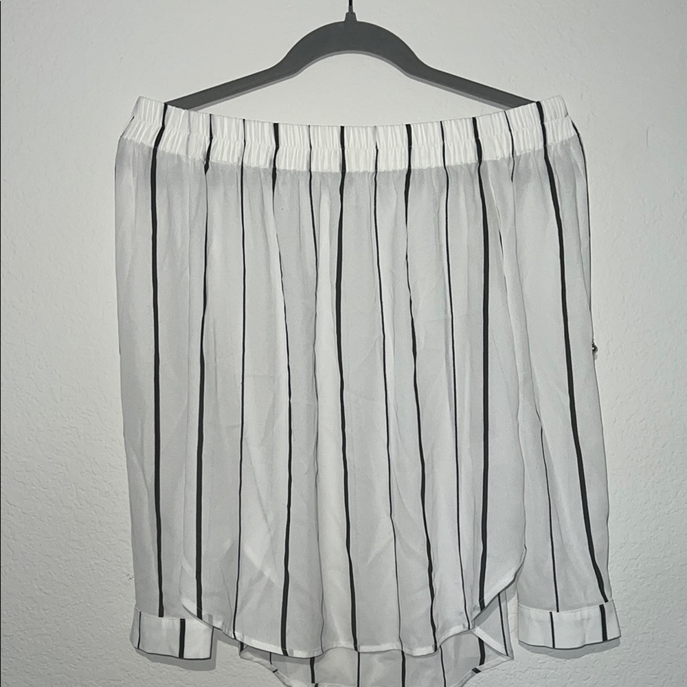 PAPAYA white Mini Bubble Blouse Pleated